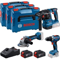 Bosch akumulatorski set alata GSR 18V-65 + GBH 18V-22 + GWS 18V-8 + 2x GBA 18V 5,0Ah + 3x L-BOXX,