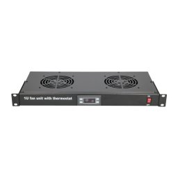 Ventilacioni panel-polica, dva ventilatora i termostat, 1U