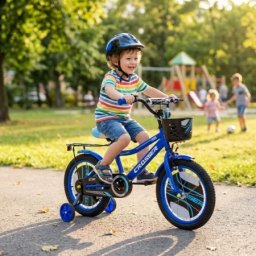 Dečiji bicikl sa pomoćnim točkovima „Crosser“ 12″ plava ( 724-12 )