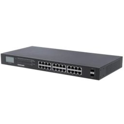 Intellinet INT 561242 Network PoE Switch, 24-Port, 370W PoE Budget, 2 SFP Ports, Gigabit