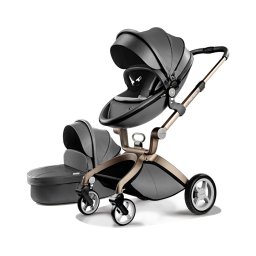 HOT MOM KOLICA ZA BEBE 2u1 (F22) - DARK GREY (sportsko sediste+korpa)