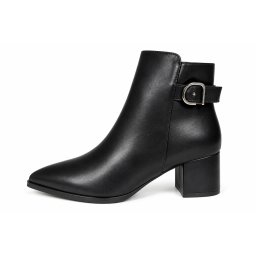 LH352625BLK - ŽENSKE ČIZME SA DEBELOM ŠTIKLOM I ELEGANTNIM KAIŠEM
