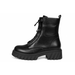 LH35A2631BLK - ŽENSKE KOŽNE ČIZME SA MASIVNIM ĐONOM I ELEGANTNIM DETALJIMA