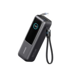 Anker 25000mAh, 165W, sa ugrađenim USB-C kablom na izvlačenje, Power Bank crni