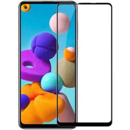 Zaštitno, kaljeno staklo 5D Full Glue za SM-A215F, Galaxy A21, Galaxy A21S, Galaxy A20S 2020 (6.5") crni rub