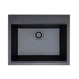 Crna Granitna sudopera Valterra NIKO 570 – sa besplatnim crnim sifonom , 57x50 cm