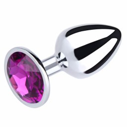 Mali metalni analni dildo sa ljubičastim dijamantom Size S