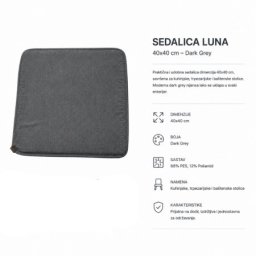 Dekordom Sedalica luna 40x40 - dark grey ( 025777 )