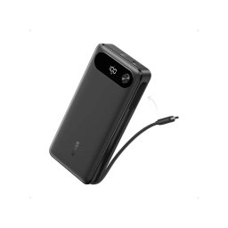 ANKER 20000mAh, 87W, sa ugrađenim USB-C kablom na izvlačenje, Power Bank crni