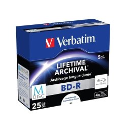 VERBATIM M-DISC KAMENI" 25GB 4X/5PACK/SC/PRINT/43823