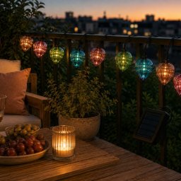 Solarni LED niz 4.9 m, 10 lampiona
