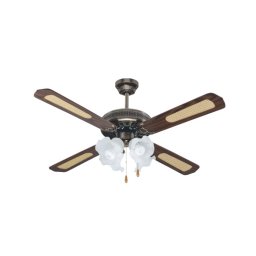 Plafonski ventilator sa 4 svetla E27, 125 cm, 70W, antik bronza