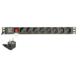 EG-PDU-014 Gembird Produzni kabl sa zastitom 8 uticnica 16A, PDU 1U, aluminium, 3m