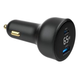 TA-UC-AC2PD65LCD-CAR-01 Gembird 2-port USB brzi punjac za auto, Type-C PD, LCD, 65W, black
