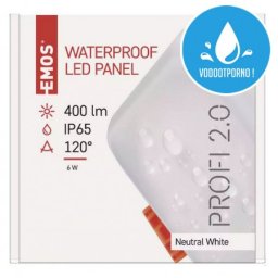 Emos led panel kvadratni exclusive 6w nw ip65 zv2112 ( 1936 )