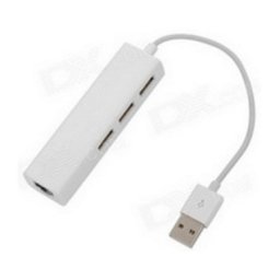FastAsia USB 2.0 - HUB 3port + RJ45 (ž) beli