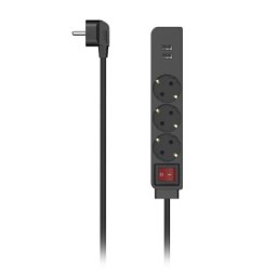 Hama distributer sa 3 uticnice i 2 usb porta, crni ( 223182 )