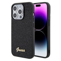 Gues maska za iPhone 15 pro disco script metal black ( GUHCP15LPMSDGSK )