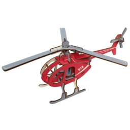 Čarolijashop 3d drvena slagalica - Crveni helikopter ( 256)