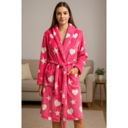 Ready Bade mantil - Roze sa srcima (S, M, L, XL, XXL)