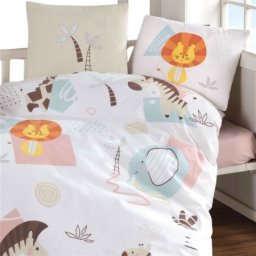Bebi posteljina od 100% pamuka - Sweet Zoo - savršena udobnost za miran san ( VLK000639-sweetzoo )