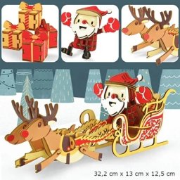Čarolijashop 3d drvena eko puzzle - Božić bata i irvasi ( 1170)