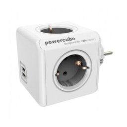 Designnest PowerCube produžni kabl sa 4 utičnice + 2 usb , sivi ( 1202gy/deoupc )