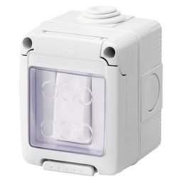 Gewiss System, 1P prekidač 16A sa poklopcem, IP55, sivi ( Gw27831 )