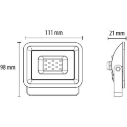 Prosto LED reflektor 10W/230V, 900lm, 6500K,beli
