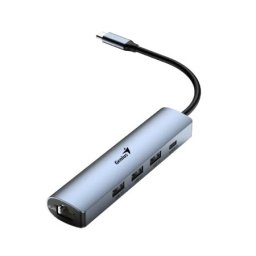 Genius UH-545 5-in-1 USB 3.0 Iron Grey Hub srebrni