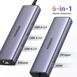 Ugreen revodok cm512 (15598) 6-u-1 usb-c hub sa gigabit ethernetom ( 15598 )