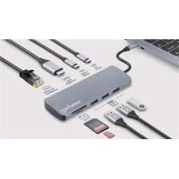 Manhattan USB-C PD 9-in-1 HDMI 4K Dock. Stat./Multiport Hub ( 0001433869 )