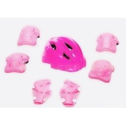 Zaštitni set za ruke i glavu (kaciga + štitnici) roze ( 1022 )