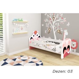 KREVET ZA DECU ANIMALS 140X70 CM WHITE ACMA VII 03