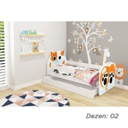 KREVET ZA DECU ANIMALS 180X80 CM SA DODATNOM FIOKOM WHITE ACMA VII 02