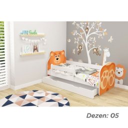 KREVET ZA DECU ANIMALS 180X80 CM SA DODATNOM FIOKOM WHITE ACMA VII 05