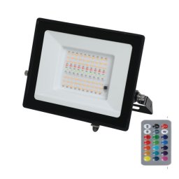 XLED 50W LED reflektor RGB+6500K,IP65,AC220-240V,Ra70,crni