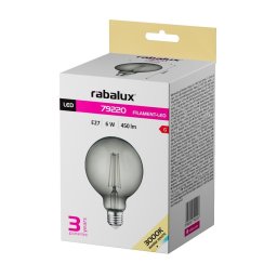 LED SIJALICA FILAMENT E27 G95 6W WW SMOKE 79220 RABALUX