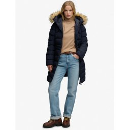 SUPERDRY FAUX FUR ŽENSKA JAKNA NAVY
