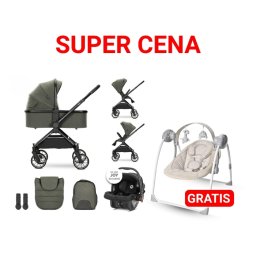 LORELLI KOLICA ZA BEBE REYA 3u1 - GREEN I GRATIS LEZALJKA PORTOFINO