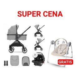 LORELLI KOLICA ZA BEBE REYA 3u1 - GREY I GRATIS LEZALJKA PORTOFINO