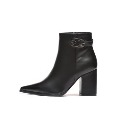 LH562557BLK - Elegantne ženske čizme na štiklu sa metalnim detaljem