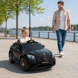 Licencirani Mercedes-AMG GLC 63 S Coupe dečiji auto – crni