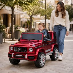 Licencirani Mercedes-AMG G 63 dečiji džip na akumulator – metalik crveni