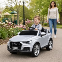 Licencirani Audi Q7 dečiji auto na akumulator – beli