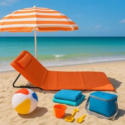 Ležaljka sklopiva za plažu 140x39cm narandžasta LP-722000N