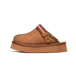 LP212592CAM - Ženske camel papuče od brušenog materijala