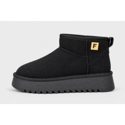 LH502632BLK - ŽENSKE UGG ČIZME SA TOPLOM KRZNENOM POSTAVOM I UKRASNIM DETALJEM