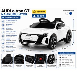 Auto na akumulator Licencirani AUDI E-TRON GT beli