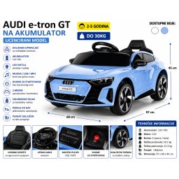 Auto na akumulator Licencirani AUDI E-TRON GT plavi